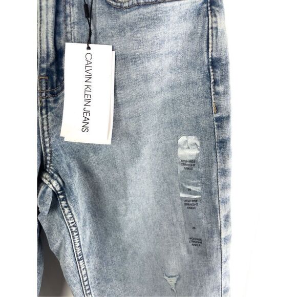 NWT Calvin Klein Jeans High Rise Straight Ankle Jean Size 25 - Picture 2 of 12